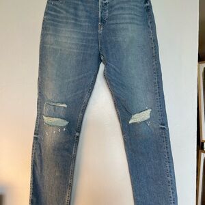 Hudson HOLLY high-rise straight leg jeans - distressed